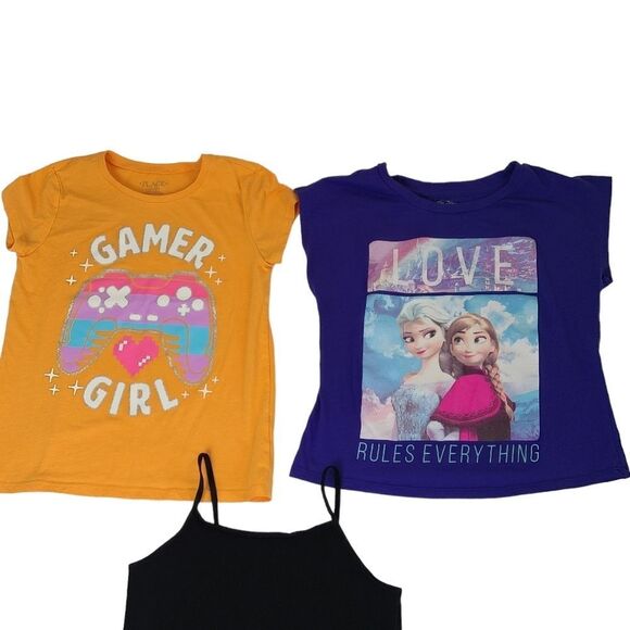 Girls Size 7/8 summer 9 pcs clothes bundle Shirts Tank Top Shorts Leggings Capri - Picture 6 of 11